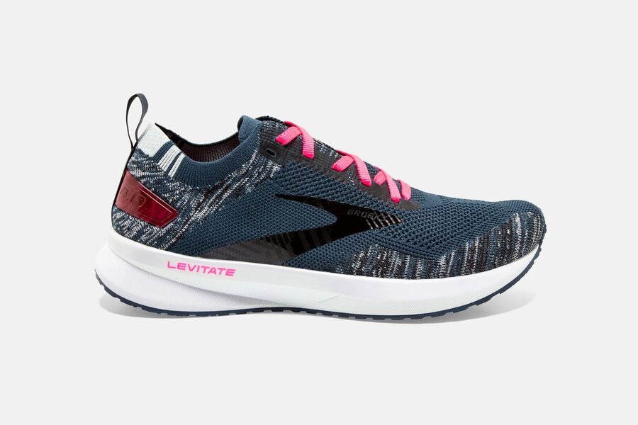 Brooks Running Shoes Womens Navy/Black/Pink - Levitate 4 Road - 9178-KINZC